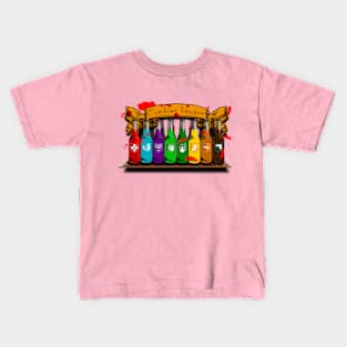 Zombie Perks Top Shelf Zombies Beware on Hot Pink Kids T-Shirt